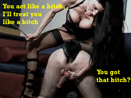femdom mistress is hard caning her slave bitch cock