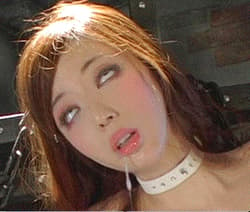 real ahegao asian collar drooling empty_eyes lipstick long_hair lowres makeup photo rolling_eyes tagme'